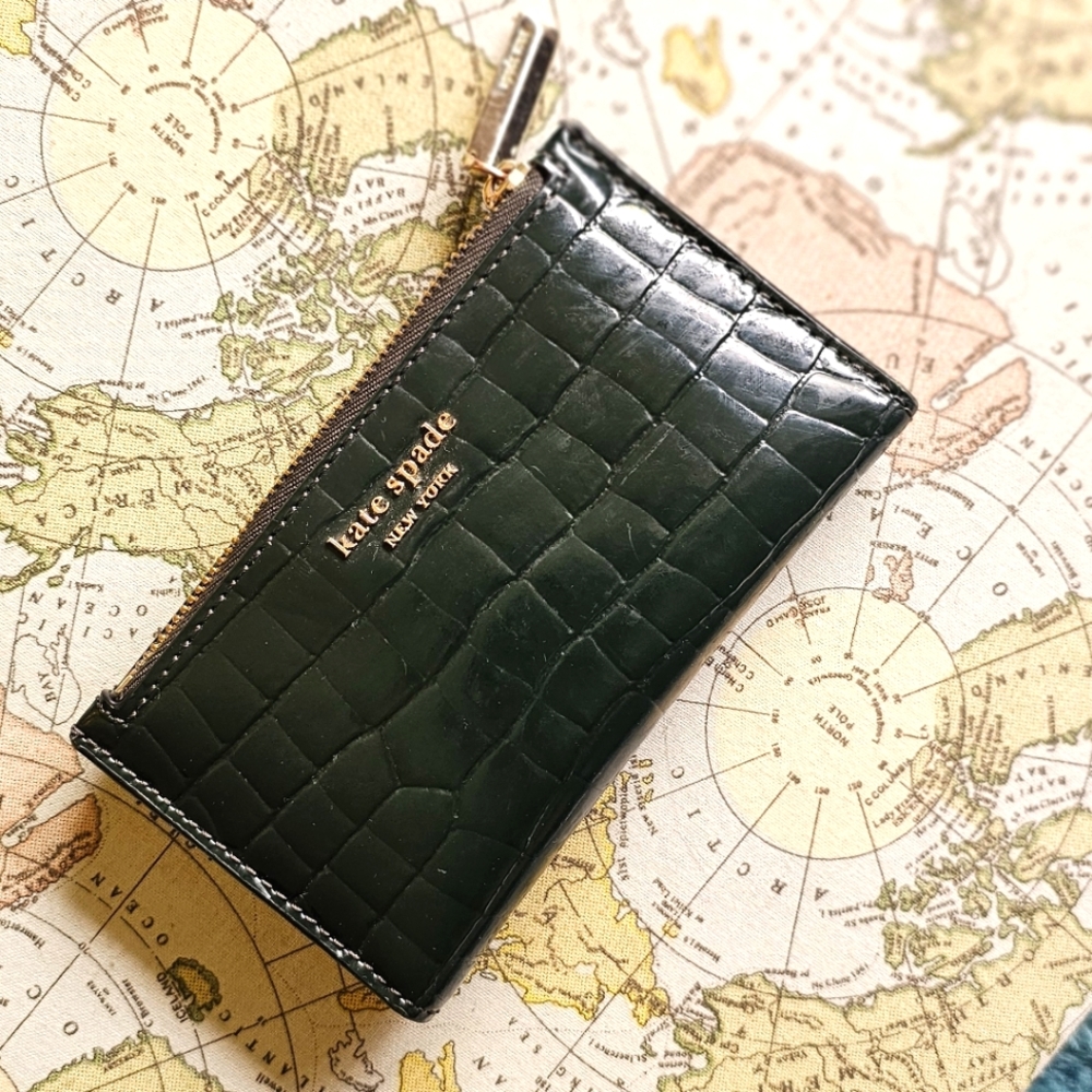 Kate Spade ♠️ dark green card holder/wallet
